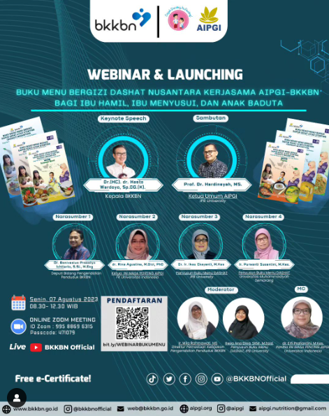 Thumbnail Video Webinar dan Launching Buku: MENU BERGIZI DASHAT NUSANTARA di 13 Provinsi